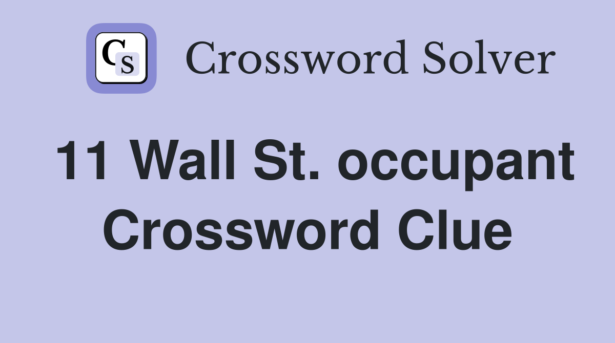 wall st news item crossword clue